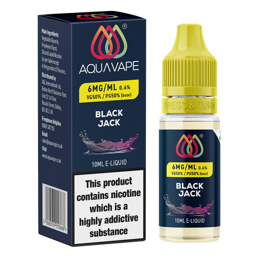 Black Jack E-Liquid by Aquavape - 10ml 6mg