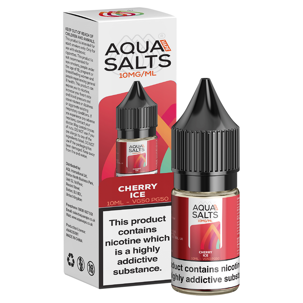 Cherry Ice Nic Salt by Aqua Salts 10ml 10mg