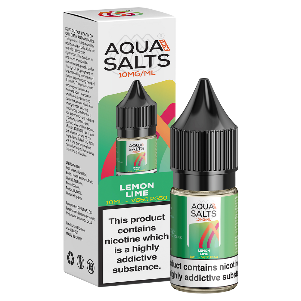 Lemon Lime Nic Salt by Aqua Salts 10ml 10mg