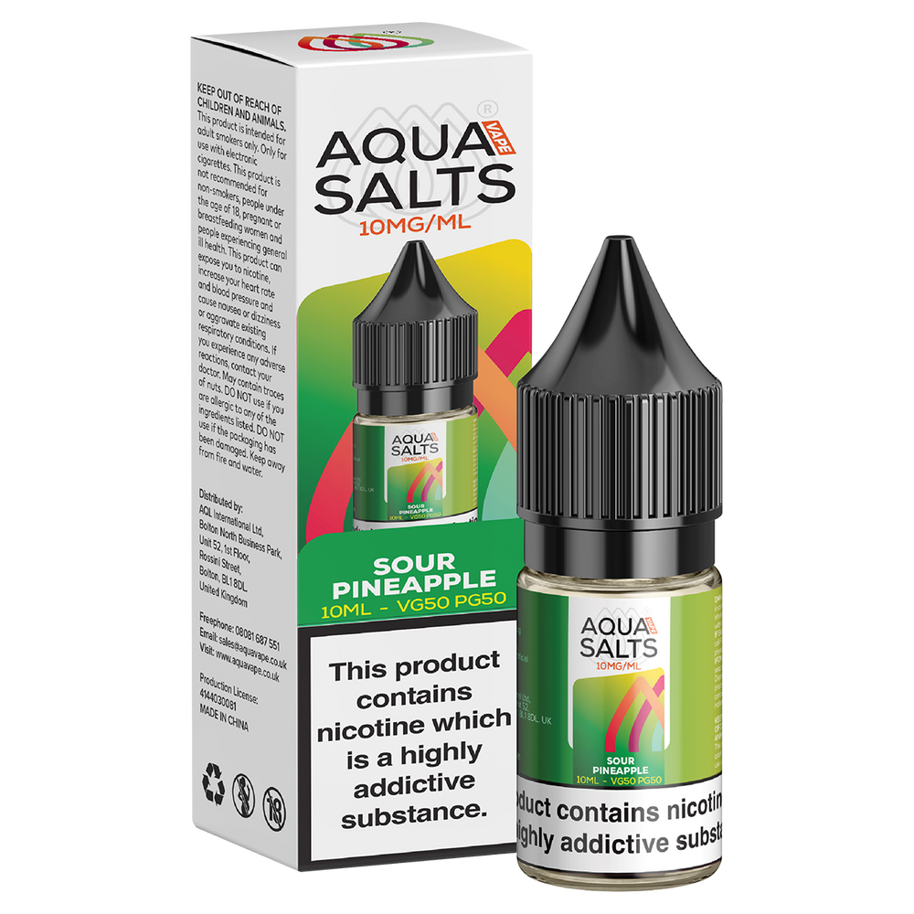 Sour Pineapple Nic Salt by Aqua Salts 10ml 10mg