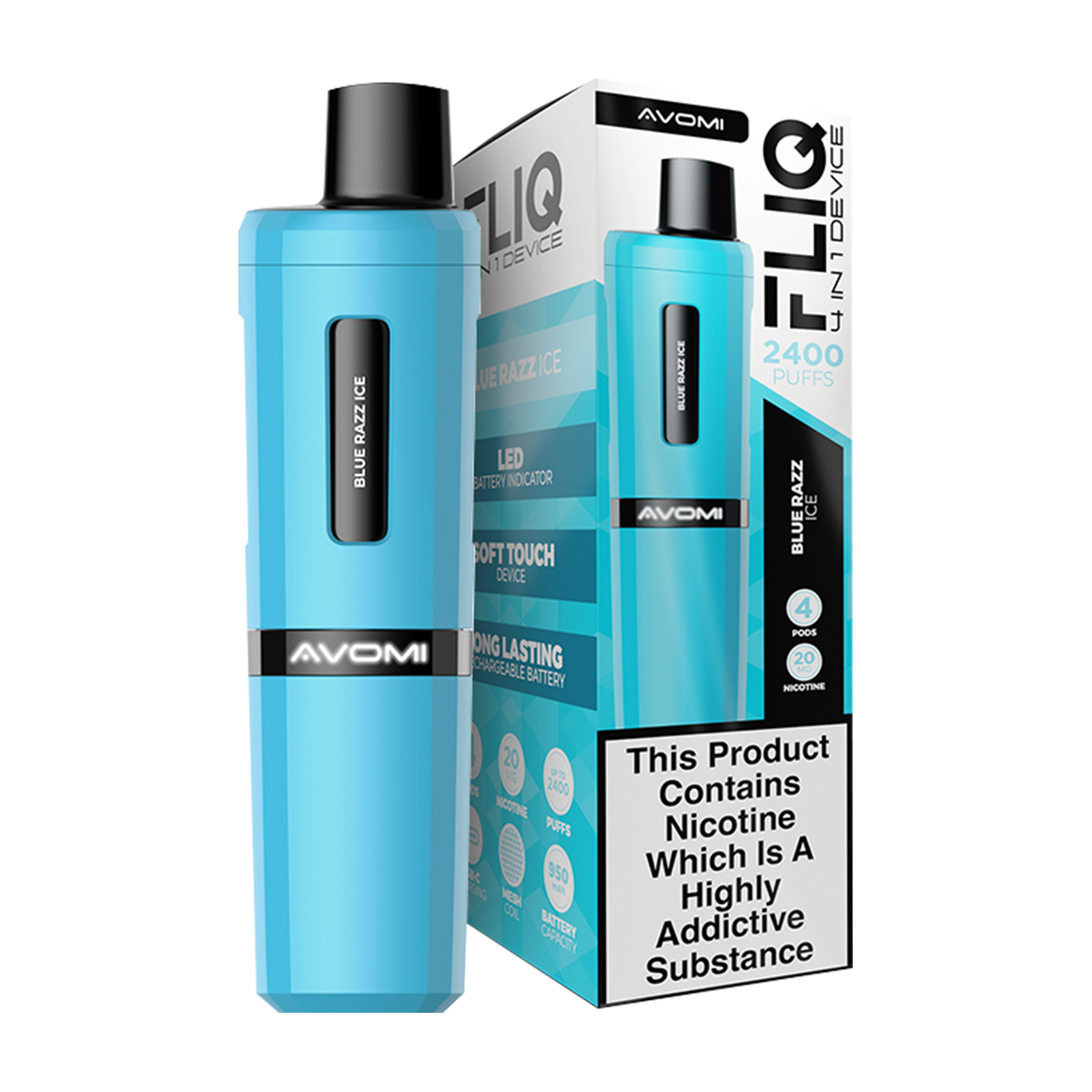 Blue Razz Ice Avomi Fliq 4in1 Vape Kit – Vape Shop