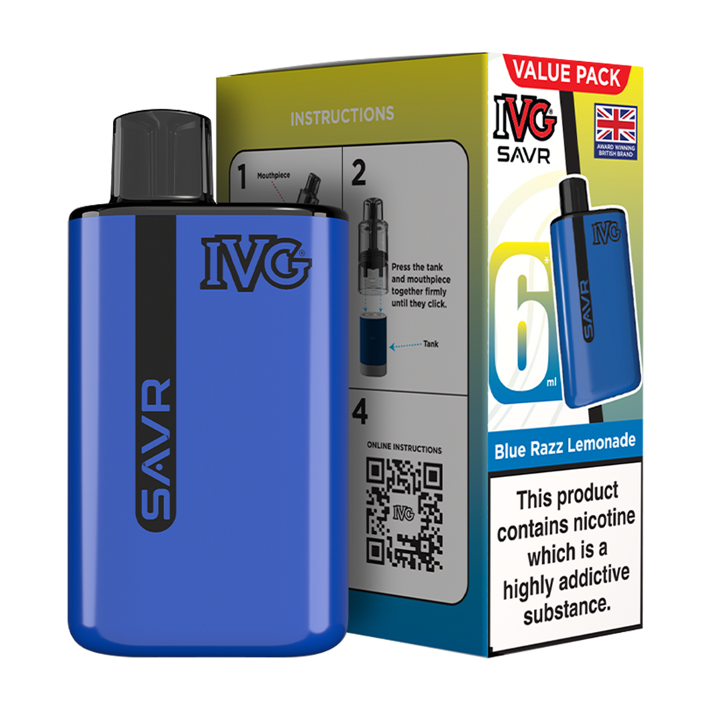 IVG SAVR Vape Kit Blue Razz Lemonade 6ml