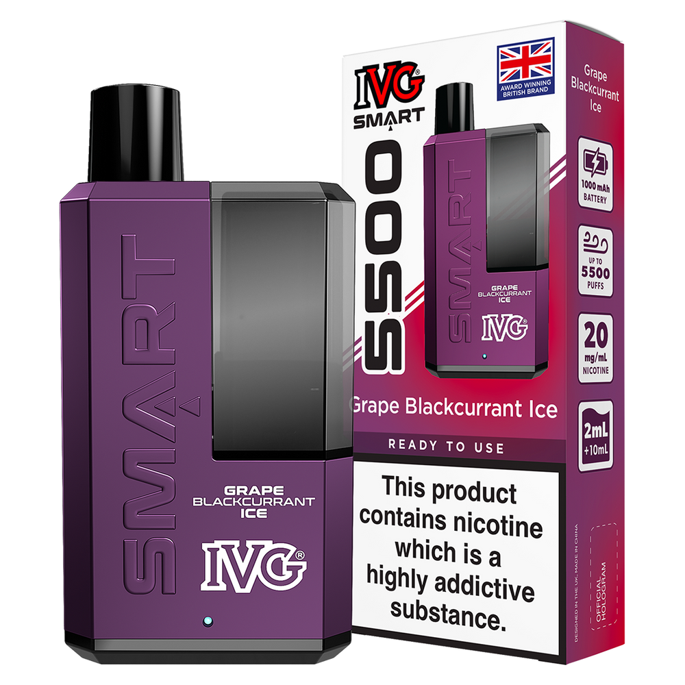 Grape Blackcurrant Ice IVG Smart 5500 Big Puff Vape Kit