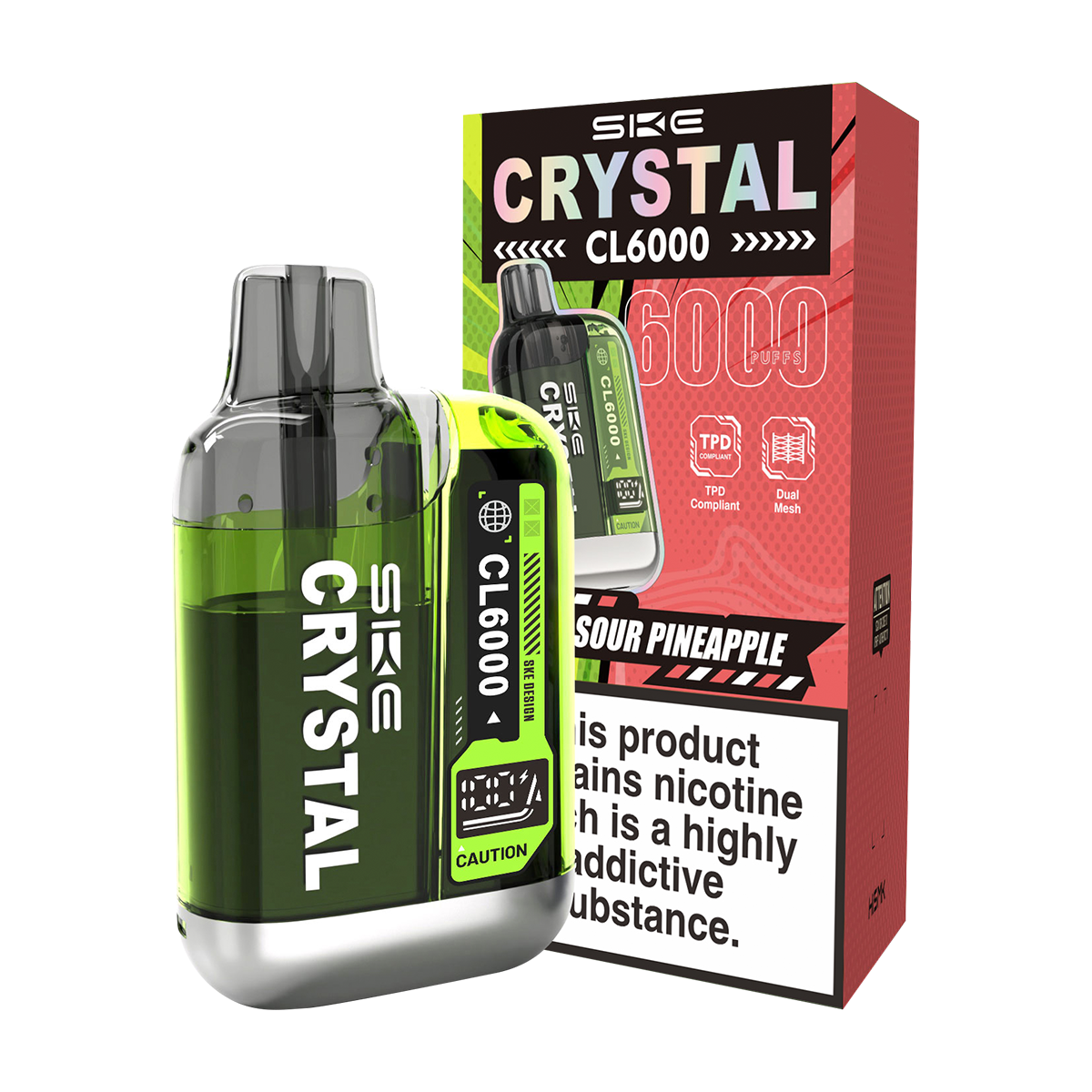 Sour Pineapple SKE Crystal CL6000 Big Puff Vape – Vape Shop