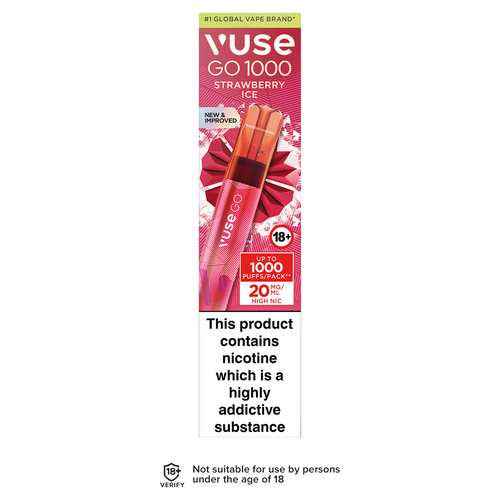 Strawberry Ice Vuse Go 1000 Disposable Vape 20mg