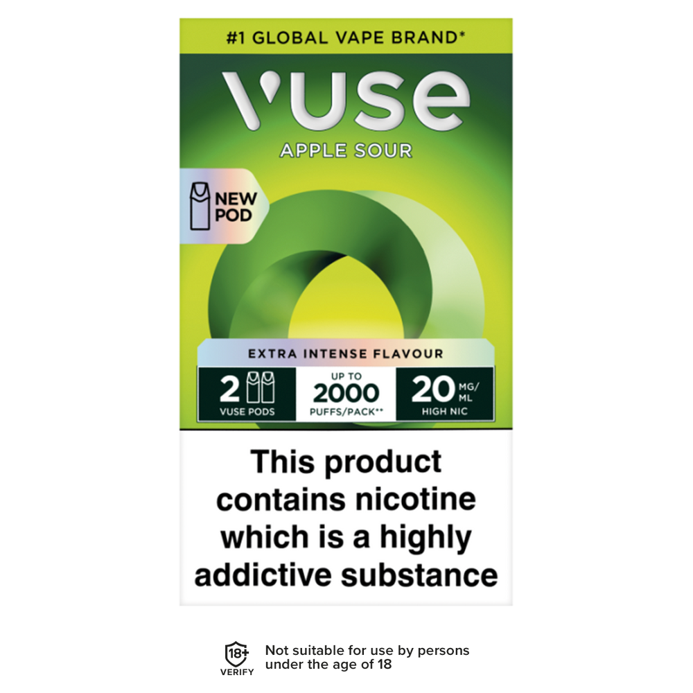 Apple Sour Vuse Pro Pods 20mg