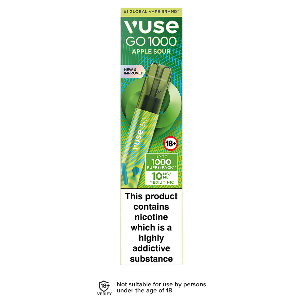 Apple Sour Vuse Go 1000 Disposable Vape 10mg