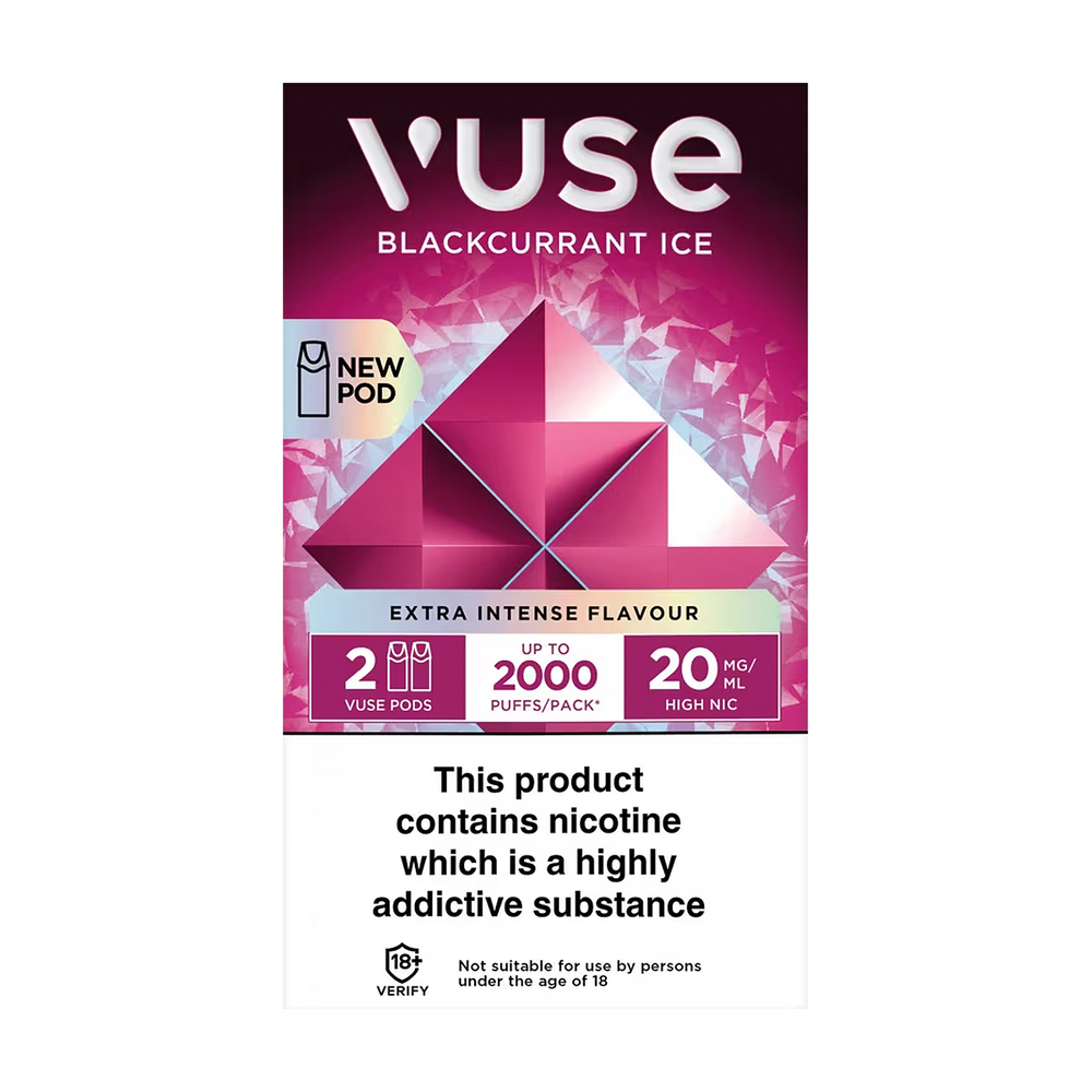 Blackcurrant Ice Vuse Pro Pods | 3 For £15 | Up To 2000 Puffs – Vape Shop