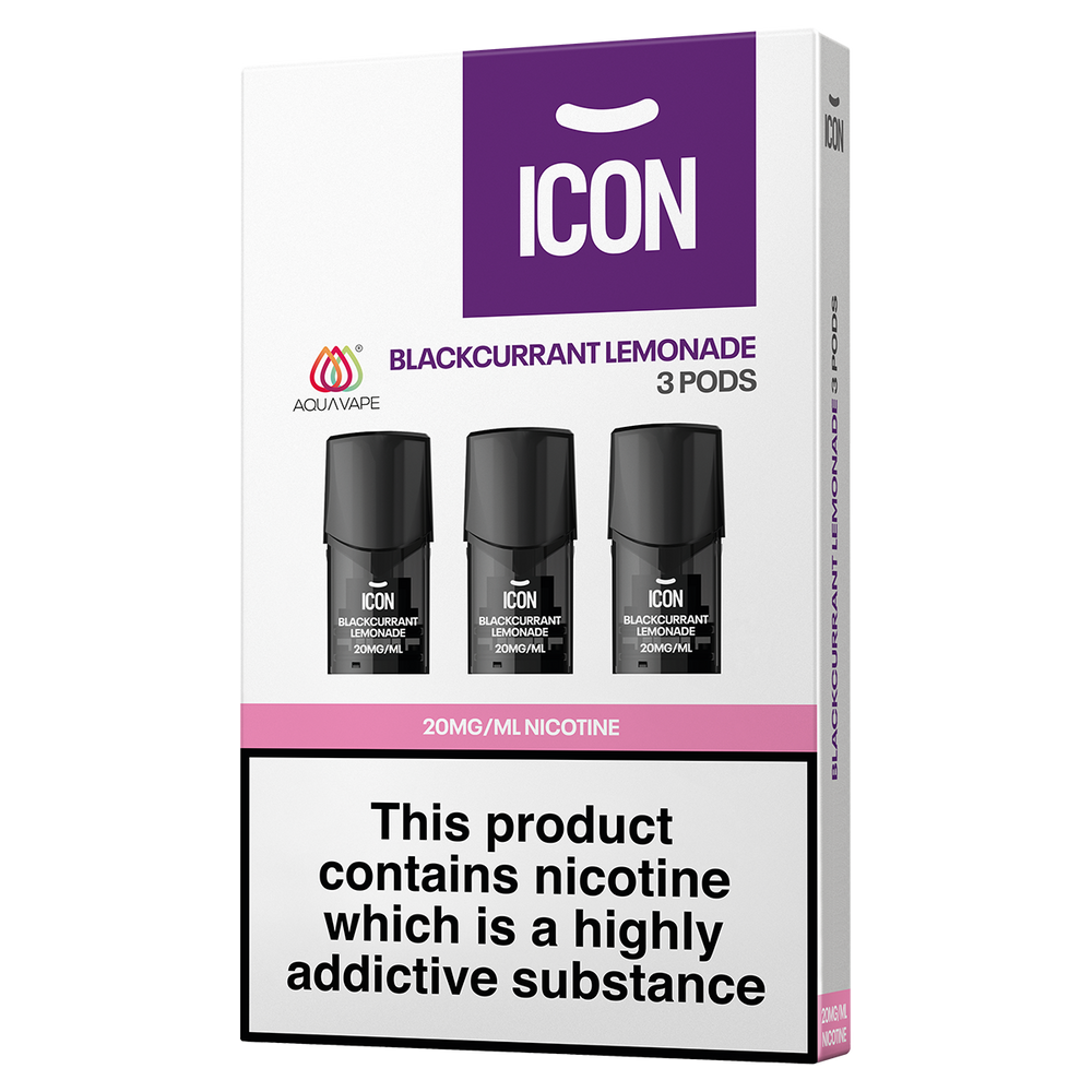 ICON Aqua Vape Blackcurrant Lemonade Pods (Pack of 3) 20mg